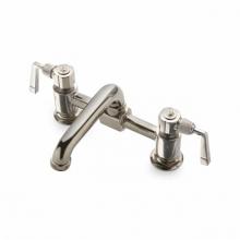 Waterworks 07-94774-55547 - R.W. Atlas Bridge Two Hole Deck Mounted Lavatory Faucet with Metal Lever Side Mount Handles in