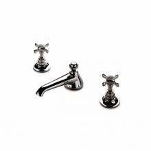 Waterworks 07-01829-00556 - Easton Vintage Low Profile Three Hole Deck Mounted Lavatory Faucet with Metal Cross Handles in Shi