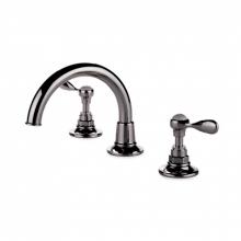 Waterworks 07-00629-80690 - Easton Vintage Gooseneck Three Hole Deck Mounted Lavatory Faucet with Metal Lever Handles in Matte