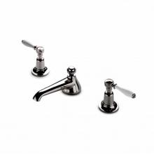 Waterworks 07-00540-19063 - Easton Classic Low Profile Three Hole Deck Mounted Lavatory Faucet with White Porcelain Lever Hand