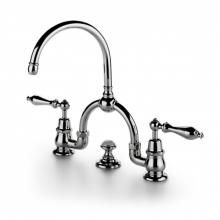 Waterworks 07-62183-10104 - Etoile Gooseneck Arche Three Hole Deck Mounted Lavatory Faucet with Metal Lever Handles in