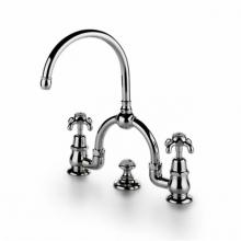 Waterworks 07-43641-67120 - Etoile Gooseneck Arche Three Hole Deck Mounted Lavatory Faucet with Metal Cross Handles Complies