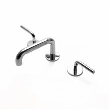 Waterworks 07-96148-83186 - Flyte Low Profile Three Hole Deck Mounted Lavatory Faucet with Metal Lever Handles in Graphite,