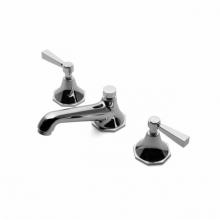 Waterworks 07-56067-37484 - Roadster Low Profile Three Hole Deck Mounted Lavatory Faucet with Metal Lever Handles in