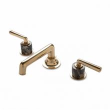 Waterworks 07-81986-61212 - Henry Low Profile Three Hole Deck Mounted Lavatory Faucet with Portoro Cylinders and Metal Lever