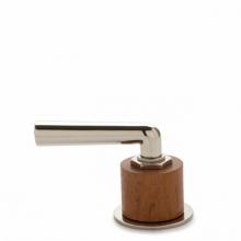 Waterworks 07-06250-75138 - Henry Gooseneck Three Hole Deck Mounted Lavatory Faucet with Teak Cylinders and Metal Lever