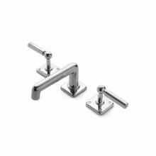 Waterworks 07-87977-55207 - Ludlow Low Profile Three Hole Deck Mounted Lavatory Faucet with Metal Lever Handles in Chrome,