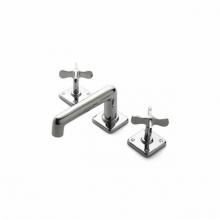 Waterworks 07-02455-89327 - Ludlow Low Profile Three Hole Deck Mounted Lavatory Faucet with Metal Cross Handles in Chrome,