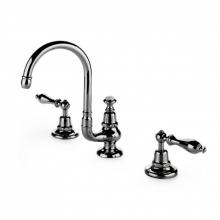 Waterworks 07-02232-44539 - Etoile Gooseneck Three Hole Deck Mounted Lavatory Faucet with Metal Lever