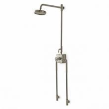 Waterworks 05-74284-75681 - R.W. Atlas Exposed Thermostatic System with 8'' Shower Rose, Arm, Metal Wheel and Lever