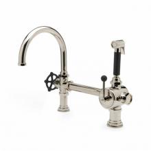 Waterworks 07-26851-00934 - Regulator Gooseneck Single Spout Kitchen Faucet, Matte Black Wheel Handle and Spray in