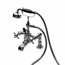 Waterworks 09-50579-47898 - Julia Exposed Tub Filler With Handshower and Black Porcelain Lever Diverter in Antique