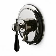 Waterworks 05-85125-33761 - Julia Pressure Balance with Diverter Trim with Black Porcelain Lever Handle in