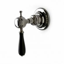 Waterworks 05-53496-97493 - Julia Volume Control Valve Trim with Black Porcelain Lever Handle in