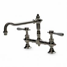 Waterworks 07-48632-72541 - Julia Two Hole Bridge High Profile Kitchen Faucet, White Porcelain Lever Handles in