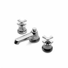 Waterworks 07-45168-71679 - Transit Low Profile Three Hole Deck Mounted Lavatory Faucet with Metal Cross Handles in