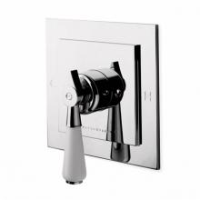 Waterworks 05-87370-85612 - Universal Square Pressure Balance Control Valve Trim with White Porcelain Lever Handle in