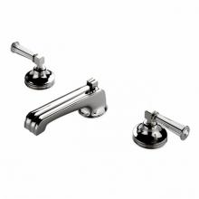 Waterworks 07-33395-57118 - Boulevard Low Profile Three Hole Deck Mounted Lavatory Faucet with Crystal Lever Handles in