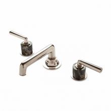 Waterworks 07-40438-12419 - Henry Low Profile Three Hole Deck Mounted Lavatory Faucet with Portoro Cylinders and Metal Lever