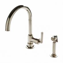 Waterworks 07-19367-96259 - Henry One Hole Gooseneck Kitchen Faucet, Metal Lever Handle and Spray in Chrome,