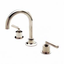 Waterworks 07-54321-01377 - Henry Gooseneck Three Hole Deck Mounted Lavatory Faucet with Metal Lever Handles in Shiny