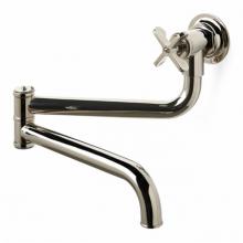 Waterworks 07-33092-78722 - Henry Wall Mounted Articulated Pot Filler, Metal Cross Handle in Matte Nickel