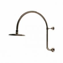 Waterworks 05-52141-14616 - Henry 8 Gooseneck Wall Mounted Shower Rose, Arm and Flange in Matte Nickel, 2.5gpm