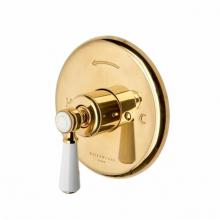 Waterworks 05-22859-71680 - Highgate Pressure Balance Control Valve Trim with White Porcelain Lever Handle in Unlacquered