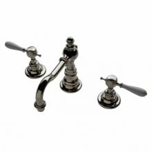 Waterworks 07-95837-57464 - Julia High Profile Three Hole Deck Mounted Lavatory Faucet with White Porcelain Lever Handles in