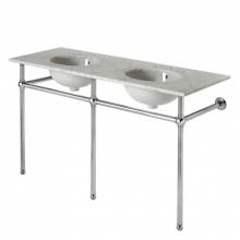 Waterworks 12-19234-45244 - Universal Metal Round Three Leg Double Washstand 56'' x 19 1/2'' x 31