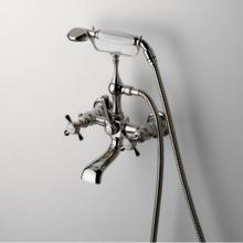 Waterworks 09-58500-77484 - Astoria Exposed Tub Filler with 2.5gpm Handshower and Metal Cross Diverter in Unlacquered Brass