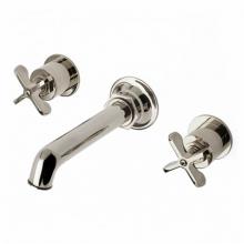 Waterworks 07-96446-94575 - Henry Wall Mounted Lavatory Faucet with Cross Handles in Matte Nickel, 1.2gpm