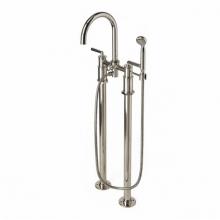 Waterworks 09-16998-96084 - Henry Exposed Floor Mounted Tub Filler with Handshower and Metal Lever Handles in