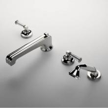 Waterworks 09-45734-97659 - Boulevard  Low Profile Concealed Tub Filler With Handshower and Crystal Lever Handles in Antique