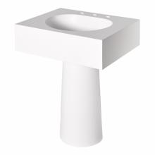 Waterworks 11-49442-52406 - Formwork Lithic  Single Pedestal Sink for Three Hole Faucet 28'' x 22 1/2'' x