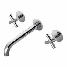 Waterworks 07-99718-26428 - Flyte Low Profile Three Hole Wall Mounted Lavatory Faucet with Metal Cross Handles and Valve in