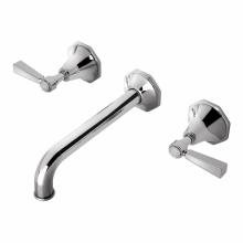 Waterworks 07-64901-06403 - Roadster Low Profile Three Hole Wall Mounted Lavatory Faucet with Metal Lever Handles and Valve