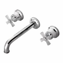 Waterworks 07-85054-63533 - Transit Low Profile Three Hole Wall Mounted Lavatory Faucet with Metal Cross Handles and Valve in