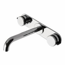 Waterworks 07-58770-05533 - Decibel Low Profile Three Hole Wall Mounted Lavatory Faucet with Metal Knob Handles and Valve in