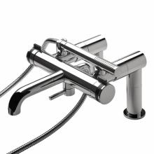 Waterworks 09-08608-15042 - Decibel Deck Mounted Exposed Tub Filler with Handshower and Metal Knob Handles in