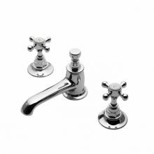 Waterworks 07-65066-27287 - Highgate Low Profile Three Hole Deck Mounted Lavatory Faucet with Metal Cross Handles in Nickel,