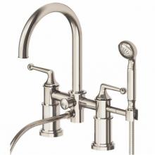 Waterworks 09-20812-61709 - Dash Deck Mounted Exposed Tub Filler with 2.5gpm Metal Handshower and Lever Handles in Nickel