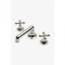 Waterworks 07-01714-05132 - Dash Low Profile Three Hole Deck Mounted Lavatory Faucet with Metal Cross Handles in Matte Nickel,