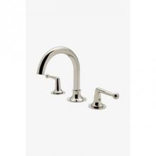 Waterworks 07-60782-84264 - Dash Gooseneck Three Hole Deck Mounted Lavatory Faucet with Metal Lever Handles in Nickel, 1.2gpm