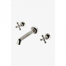 Waterworks 07-02836-72636 - Dash Three Hole Wall Mounted Lavatory Faucet with Metal Cross Handles in Gold, 1.2gpm