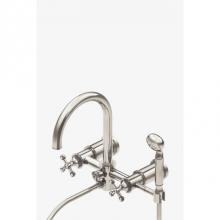 Waterworks 09-13967-33127 - Dash Wall Mounted Exposed Tub Filler with 2.5gpm Metal Handshower and Cross Handles in Chrome