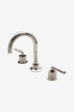 Waterworks 07-02132-00776 - Henry Gooseneck Three Hole Deck Mounted Lavatory Faucet with Coin Edge Cylinders and Metal Lever