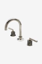 Waterworks 07-42666-90404 - Henry Gooseneck Three Hole Deck Mounted Lavatory Faucet with Portoro Cylinders and Metal Lever