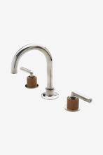 Waterworks 07-19222-54154 - Henry Gooseneck Three Hole Deck Mounted Lavatory Faucet with Teak Cylinders and Metal Lever