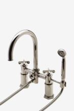 Waterworks 09-98164-52638 - Henry Exposed Deck Mounted Tub Filler With Handshower and Metal Cross Handles in